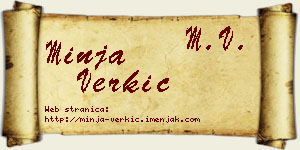 Minja Verkić vizit kartica